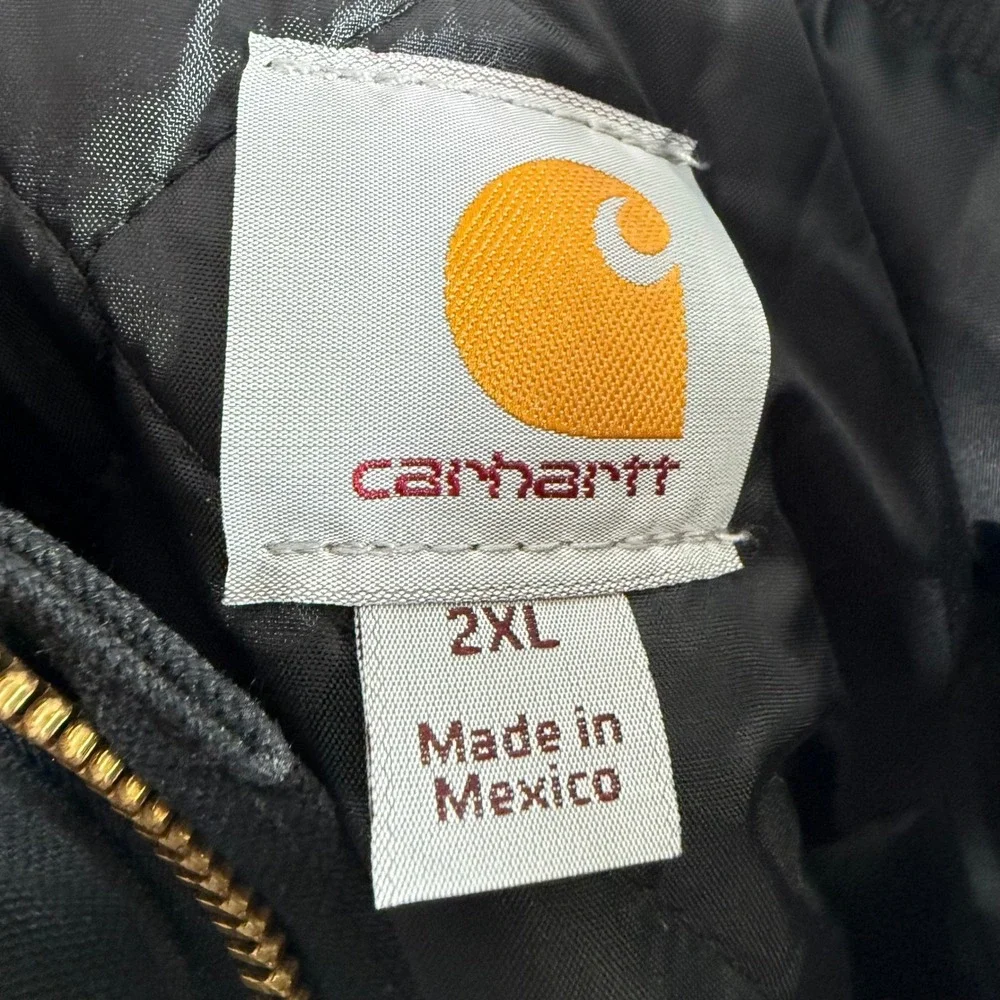 Carhartt Traditional Coat C003 Black Duck Canvas Quilted Jacket Mens 2XL NWT
